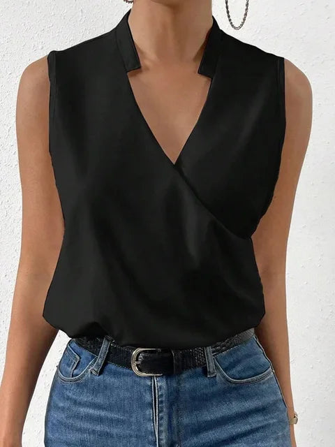 Dames Blouse Mouwloos V hals Luchtig en Elegant Bloemenpatroon
