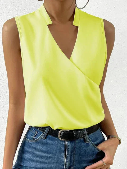 Dames Blouse Mouwloos V hals Luchtig en Elegant Bloemenpatroon