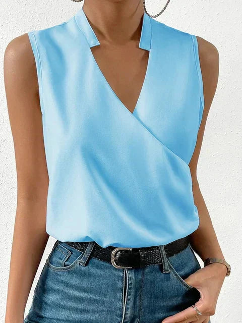 Dames Blouse Mouwloos V hals Luchtig en Elegant Bloemenpatroon