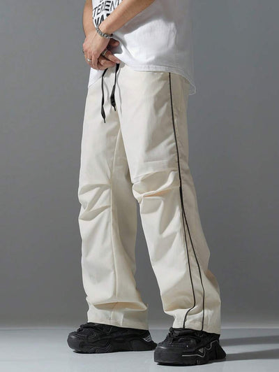 Heren Cargo Broek Relaxed Fit Trekkoord Taille Zijzakken Streetwear Look
