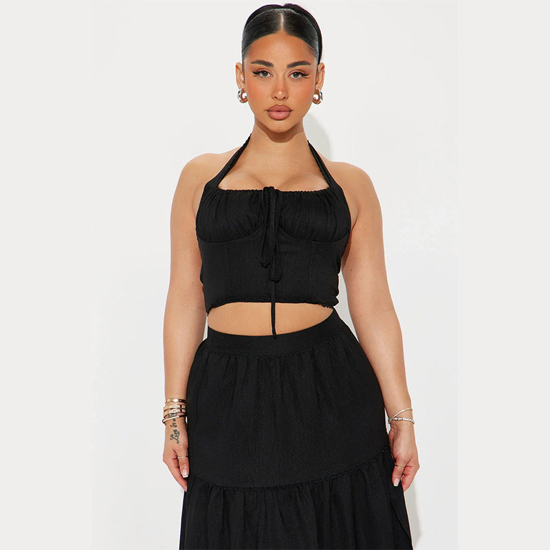 Dames maxi rok Hoge taille Gelaagde pasvorm Licht en ademend materiaal