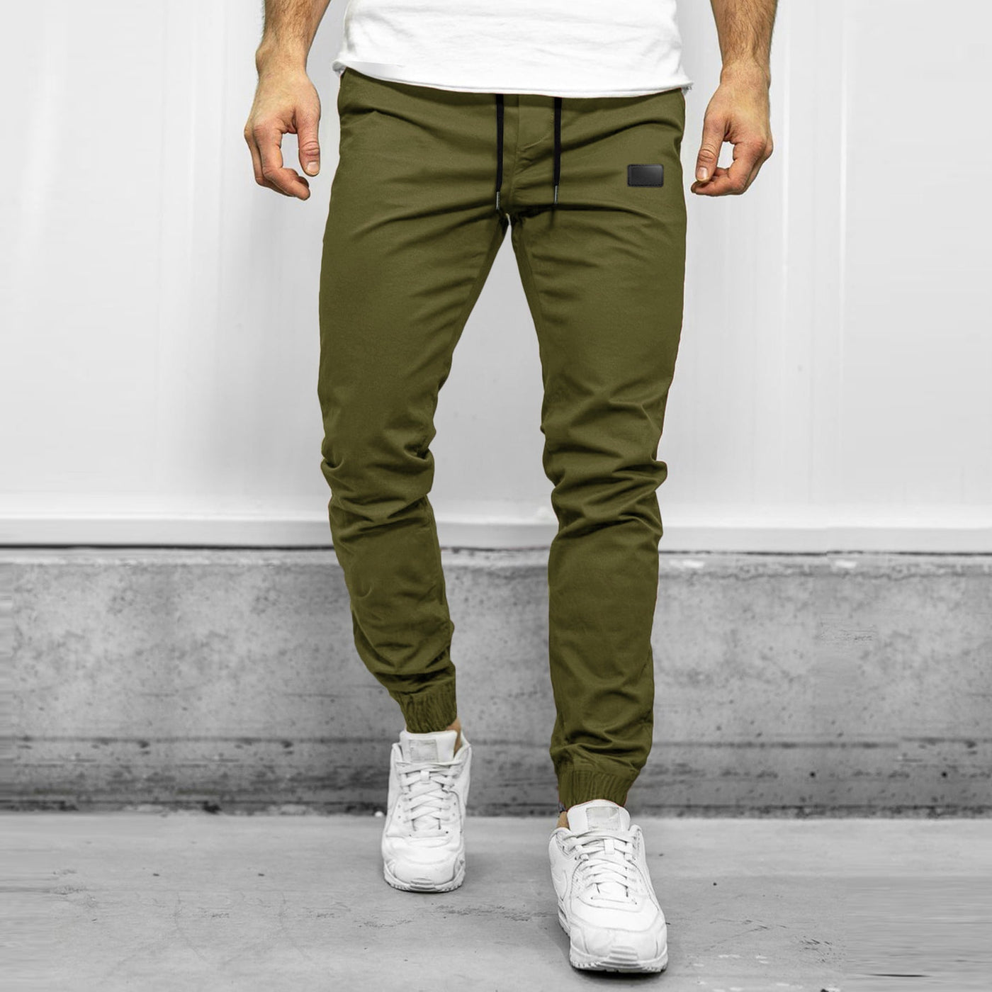 Heren cargo broek Relaxed fit Tapered pijp Elastische taille Meerdere zakken