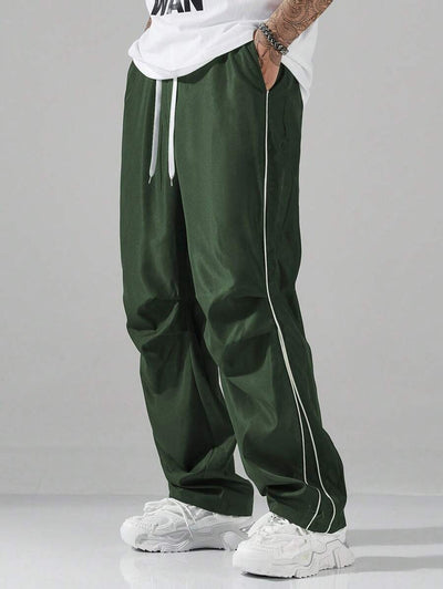 Heren Cargo Broek Relaxed Fit Trekkoord Taille Zijzakken Streetwear Look