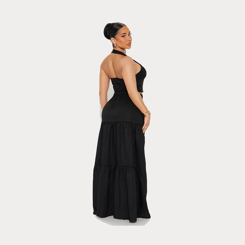 Dames maxi rok Hoge taille Gelaagde pasvorm Licht en ademend materiaal