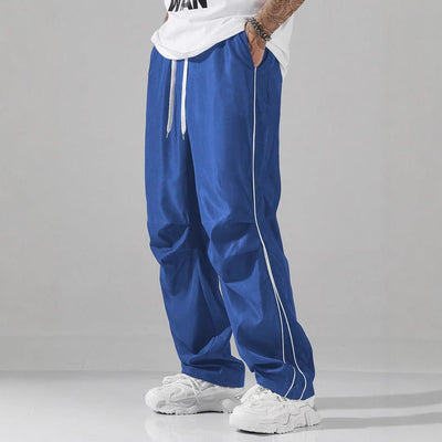 Heren Cargo Broek Relaxed Fit Trekkoord Taille Zijzakken Streetwear Look
