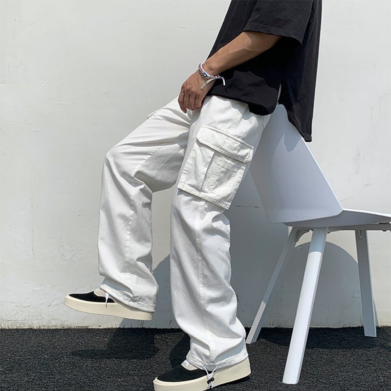 Heren cargo broek 100% katoen Relaxte pasvorm Rechte pijp Utility stijl