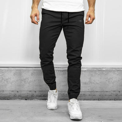 Heren cargo broek Relaxed fit Tapered pijp Elastische taille Meerdere zakken