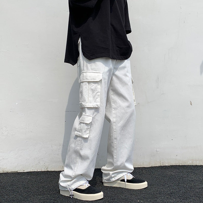 Heren cargo broek 100% katoen Relaxte pasvorm Rechte pijp Utility stijl