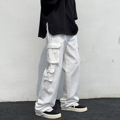 Heren cargo broek 100% katoen Relaxte pasvorm Rechte pijp Utility stijl