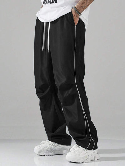 Heren Cargo Broek Relaxed Fit Trekkoord Taille Zijzakken Streetwear Look