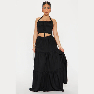 Dames maxi rok Hoge taille Gelaagde pasvorm Licht en ademend materiaal
